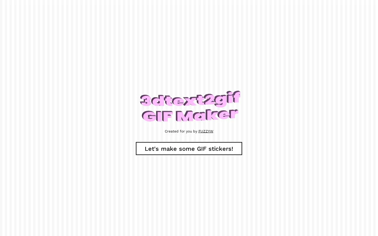 3DText2GIF homepage screenshot