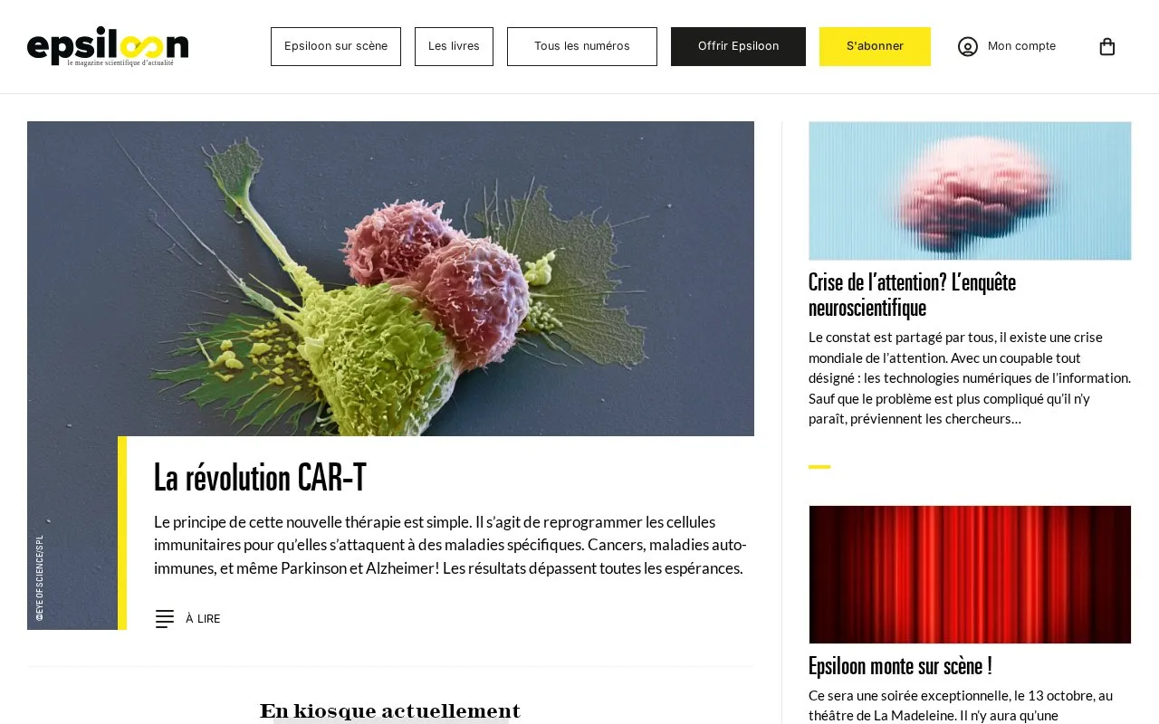 Epsiloon homepage screenshot