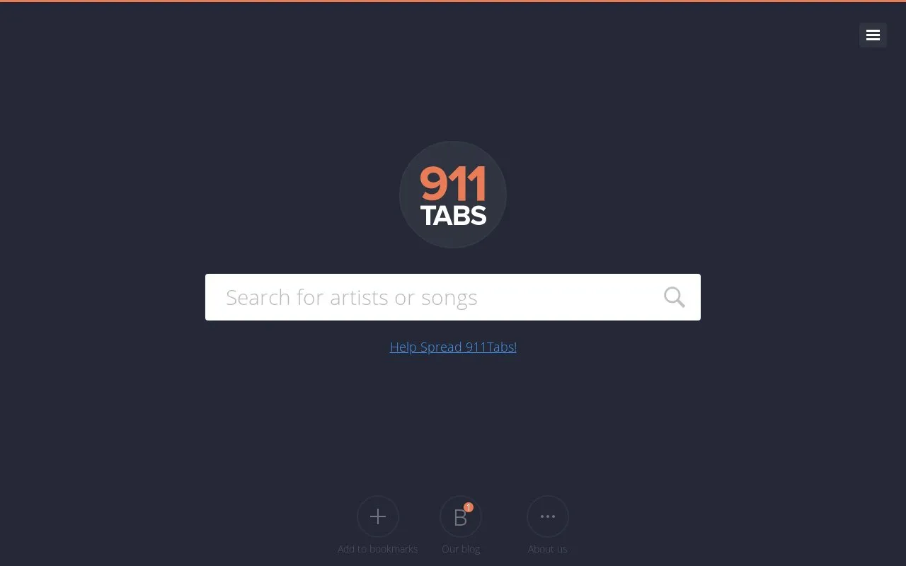 911tabs homepage screenshot