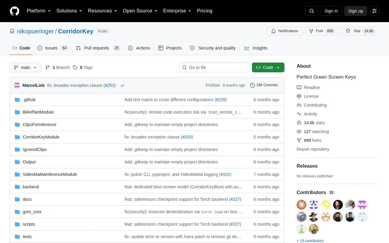 CorridorKey homepage screenshot