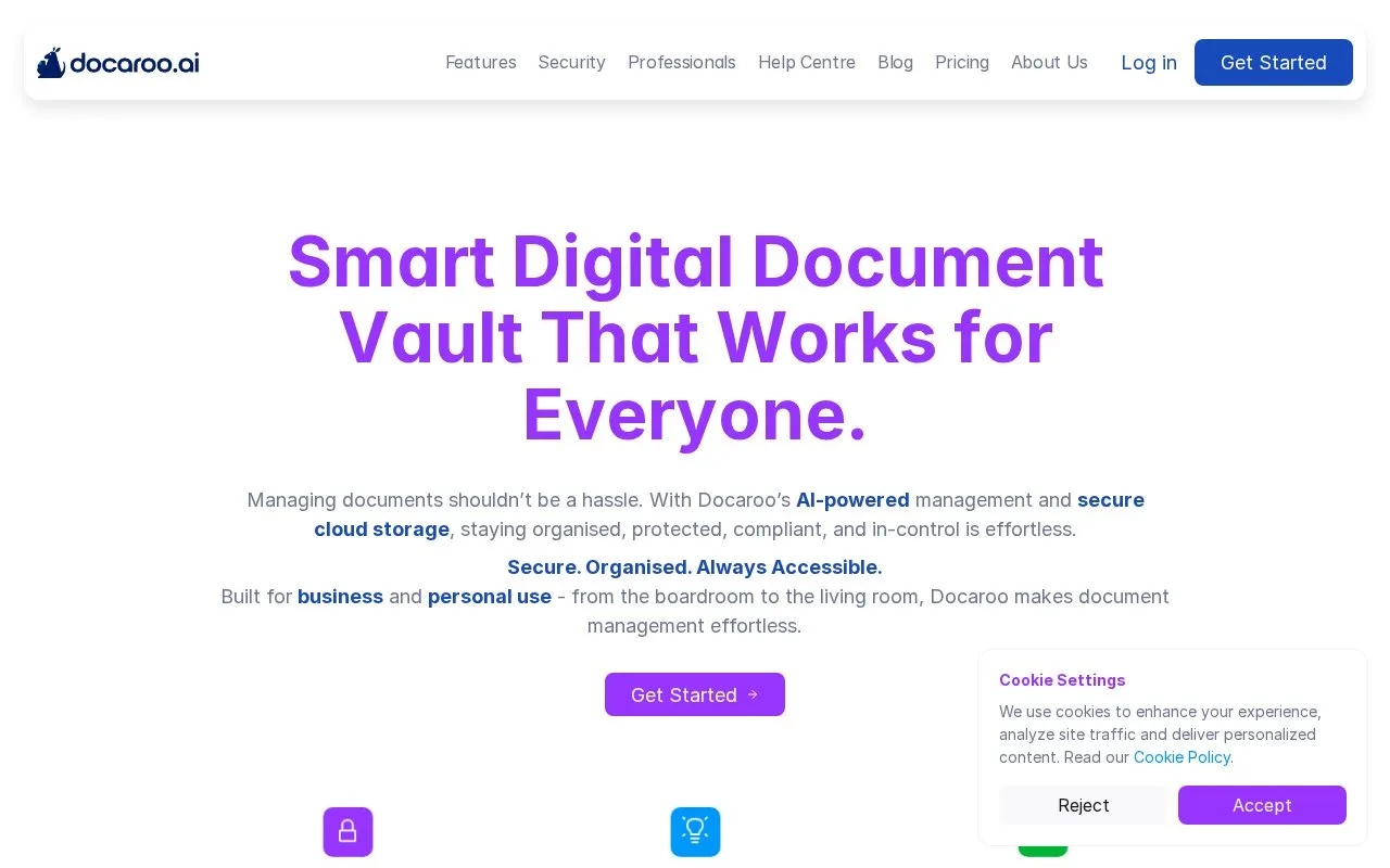 Docaroo homepage screenshot