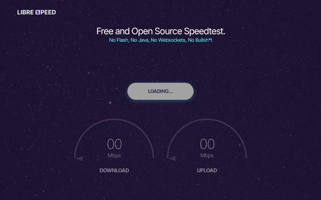 LibreSpeed homepage screenshot