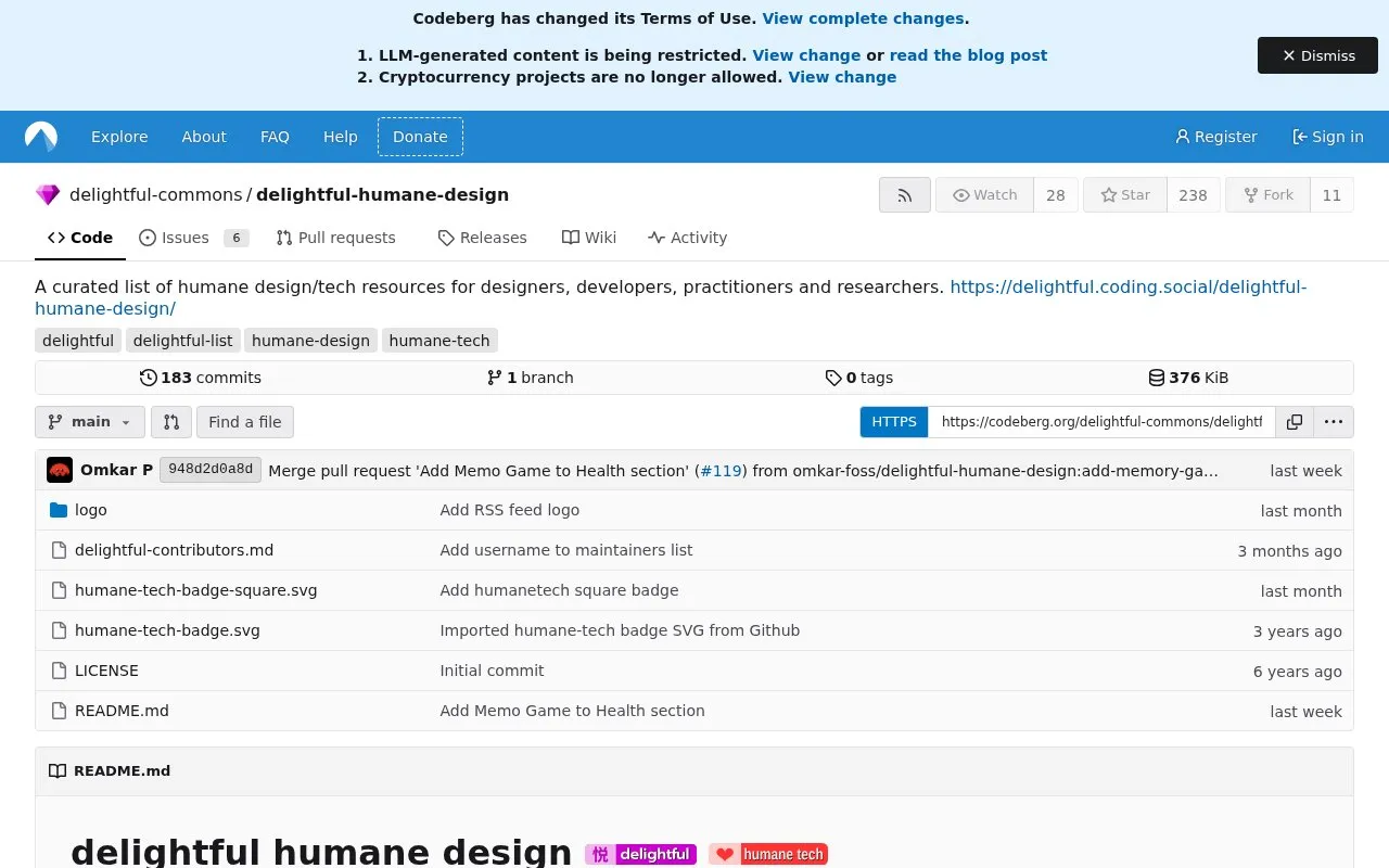 delightful humane design homepage screenshot