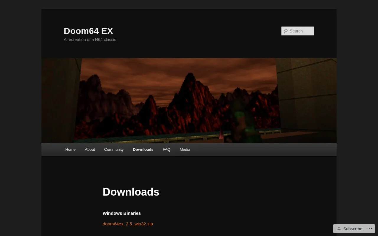 Doom64 EX homepage screenshot