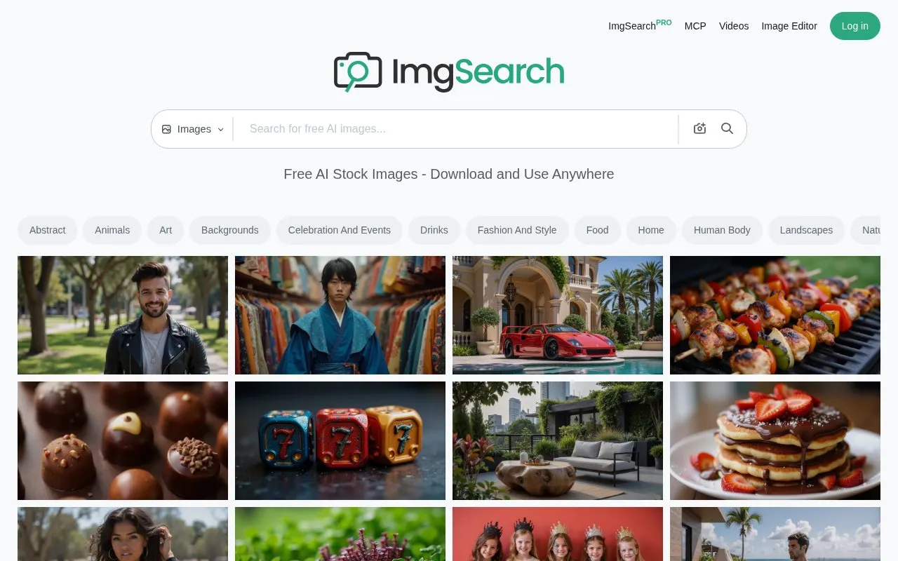 ImgSearch homepage screenshot