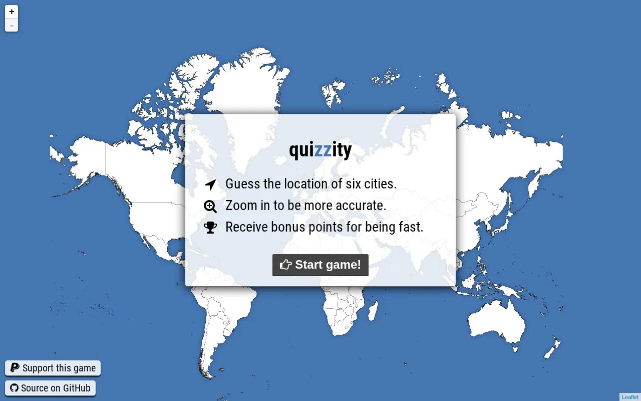 Quizzity homepage screenshot