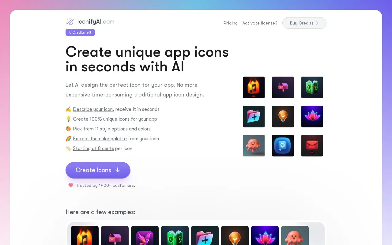 IconifyAI homepage screenshot