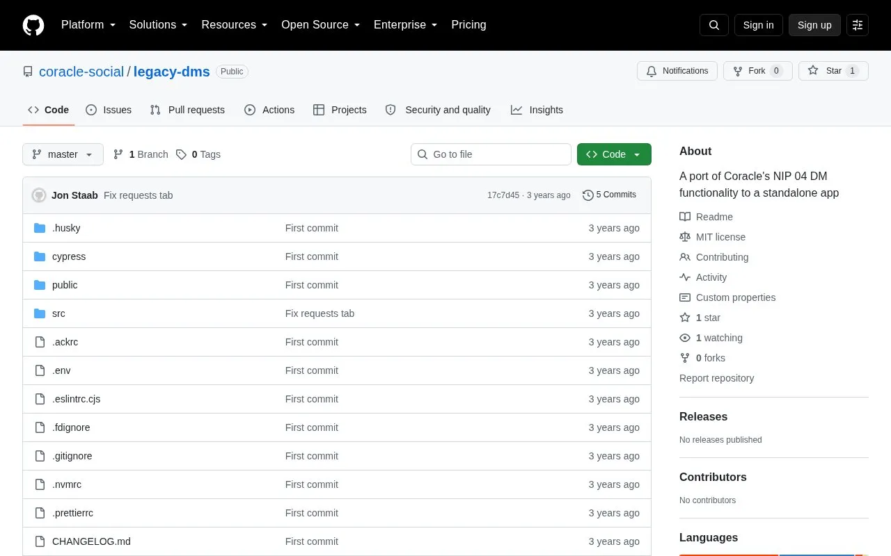 Coracle DMs homepage screenshot
