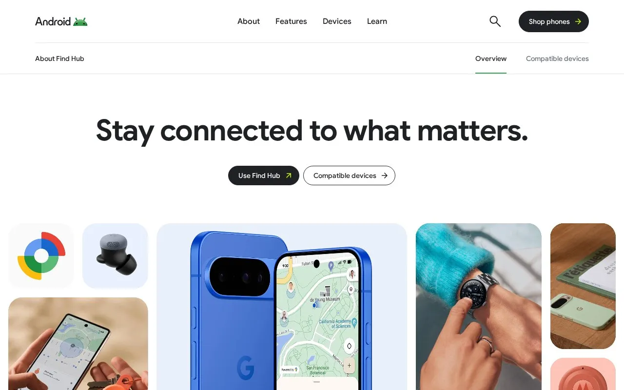 Find Hub homepage screenshot