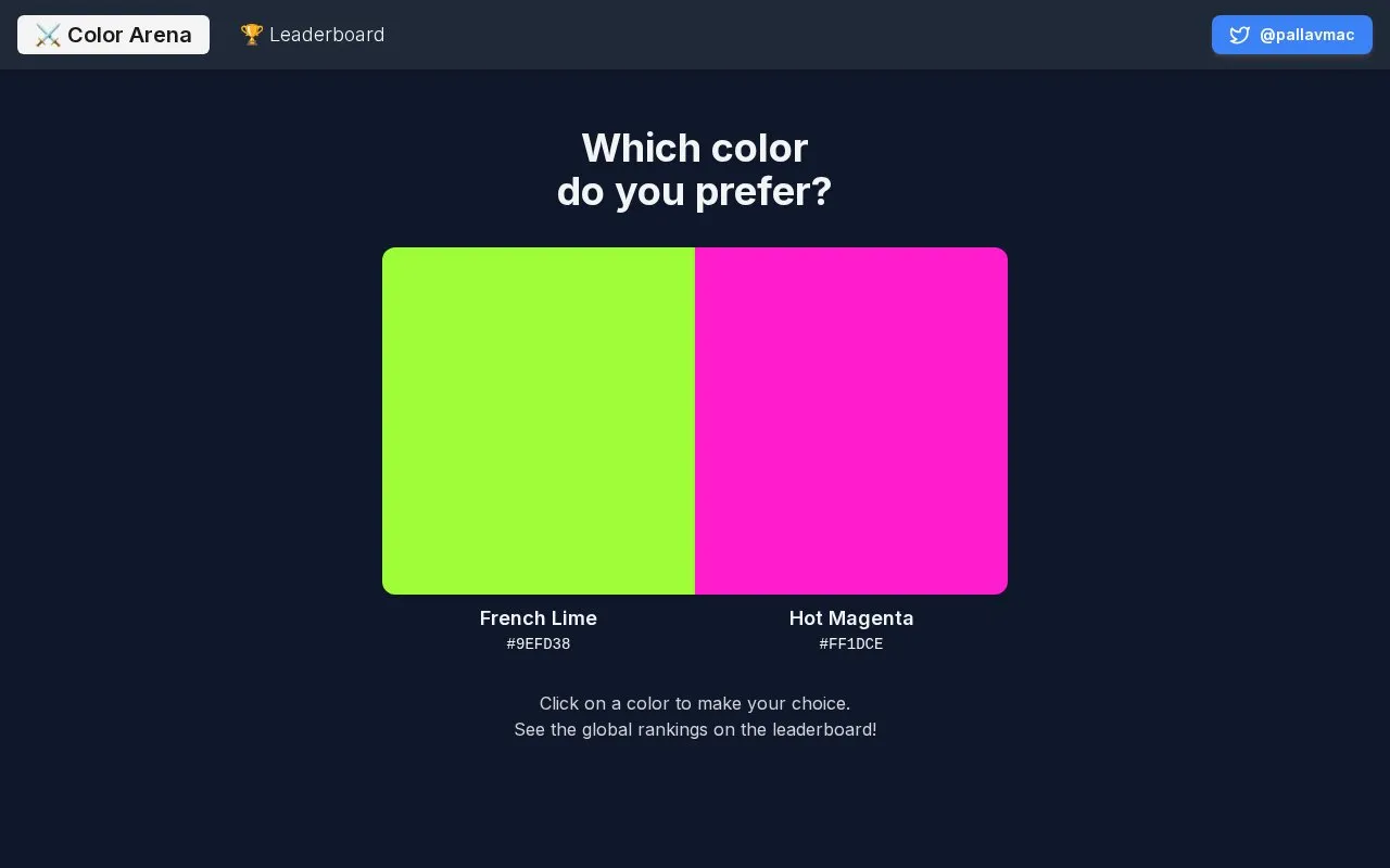Color Arena homepage screenshot