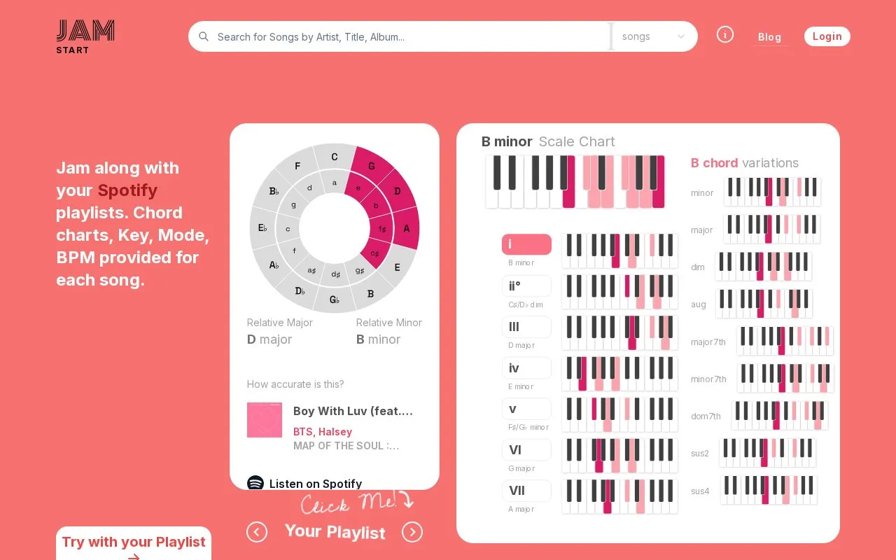JamStart homepage screenshot