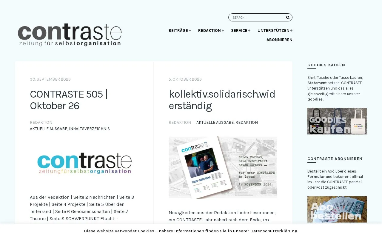 Contraste homepage screenshot