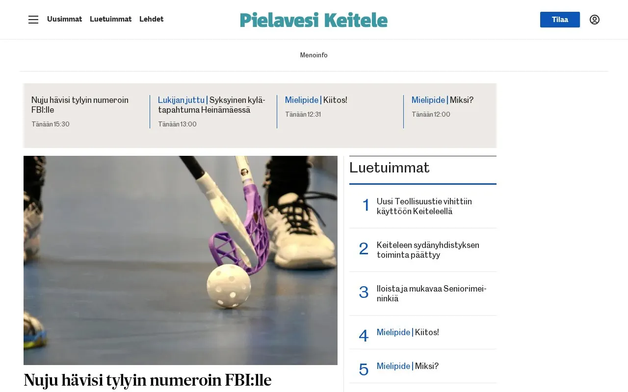 Pielavesi-Keitele homepage screenshot