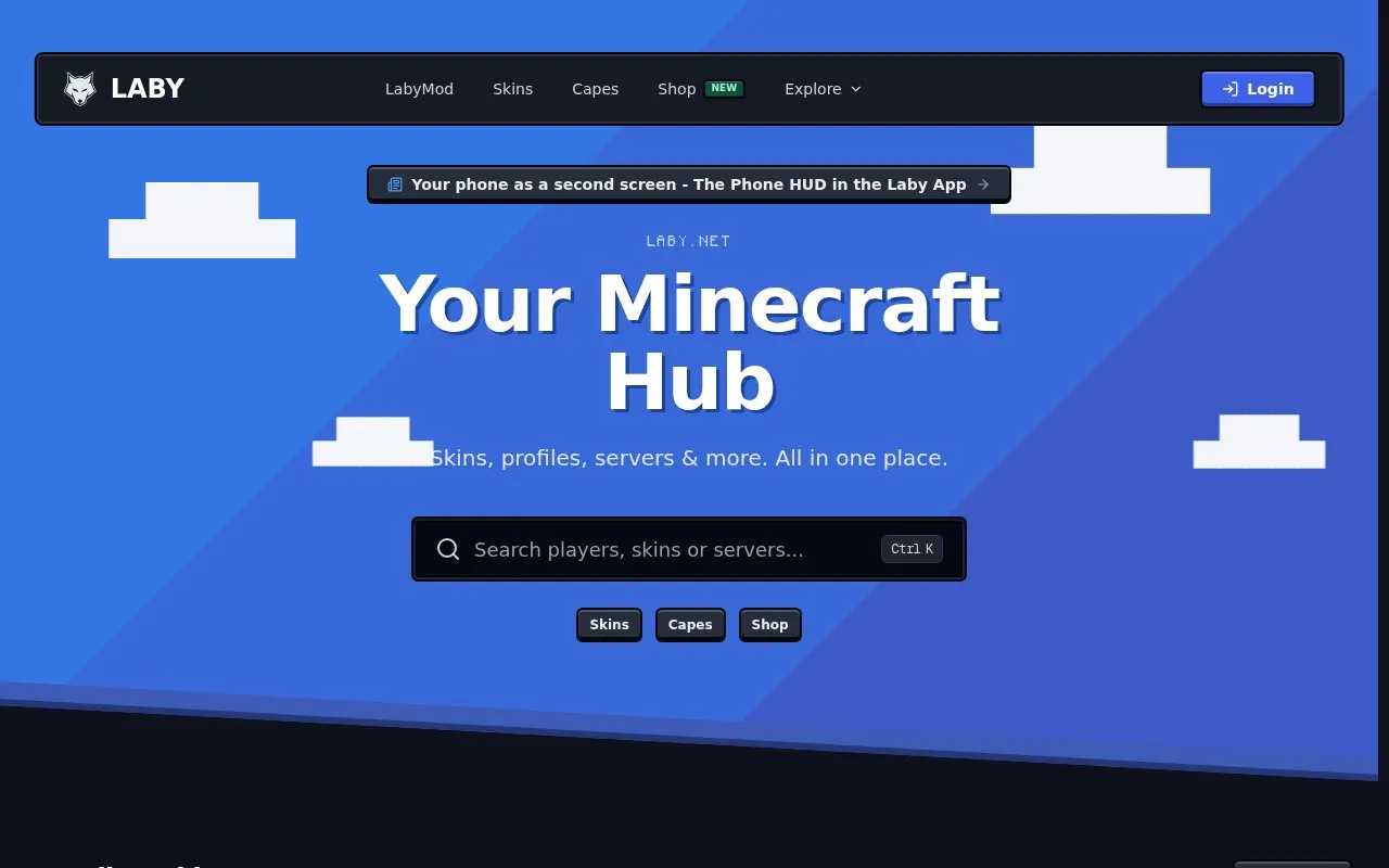 Laby homepage screenshot