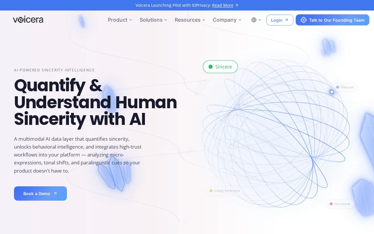 Voicera homepage screenshot