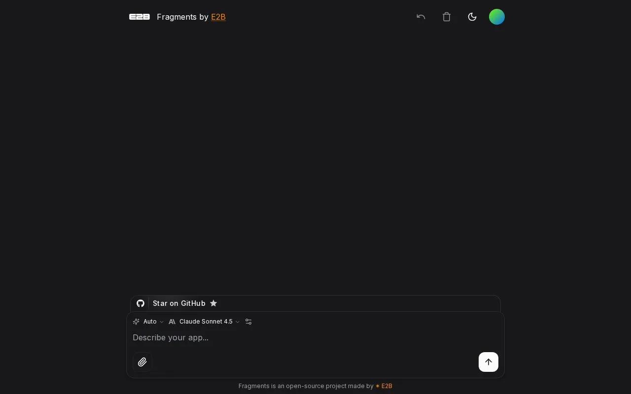 Fragments homepage screenshot
