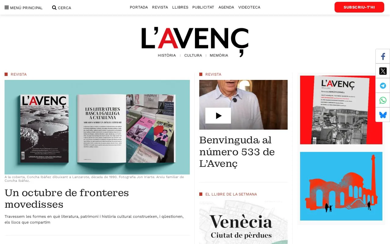 L'Avenç homepage screenshot