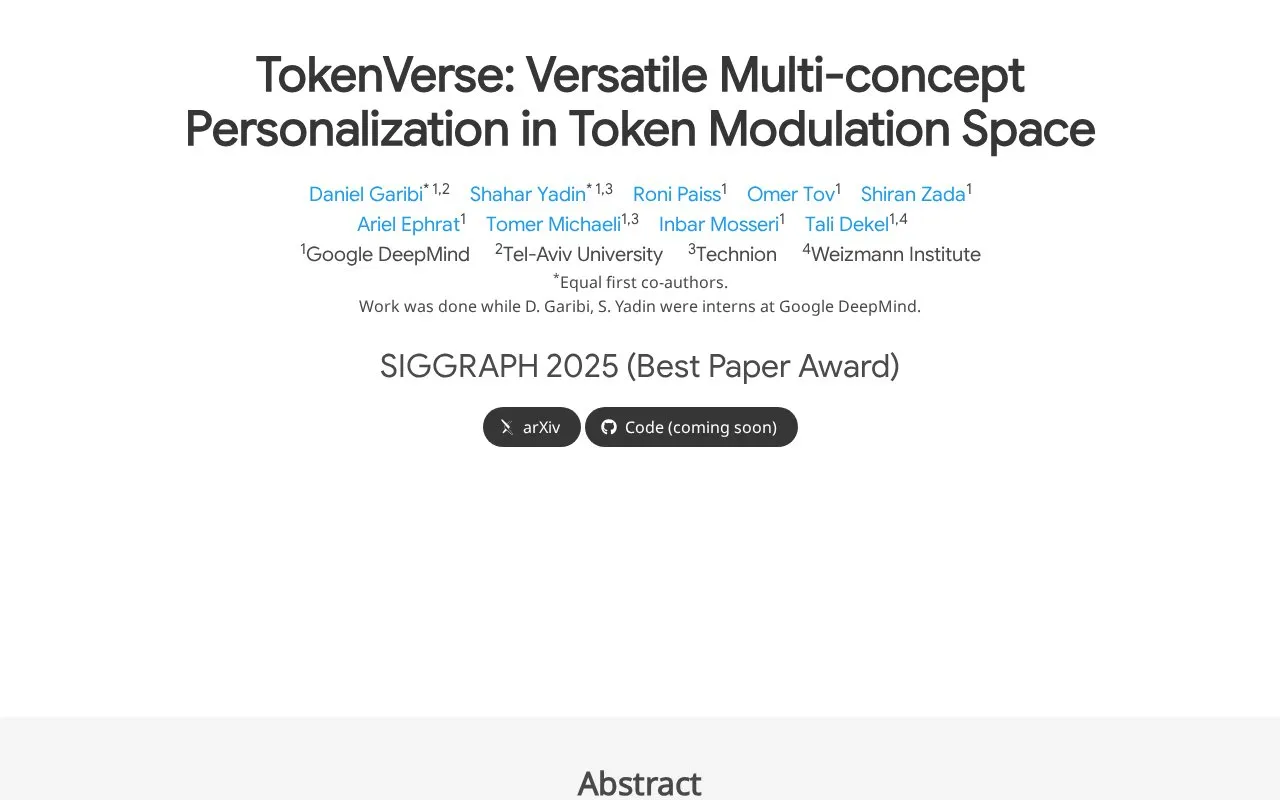 TokenVerse homepage screenshot