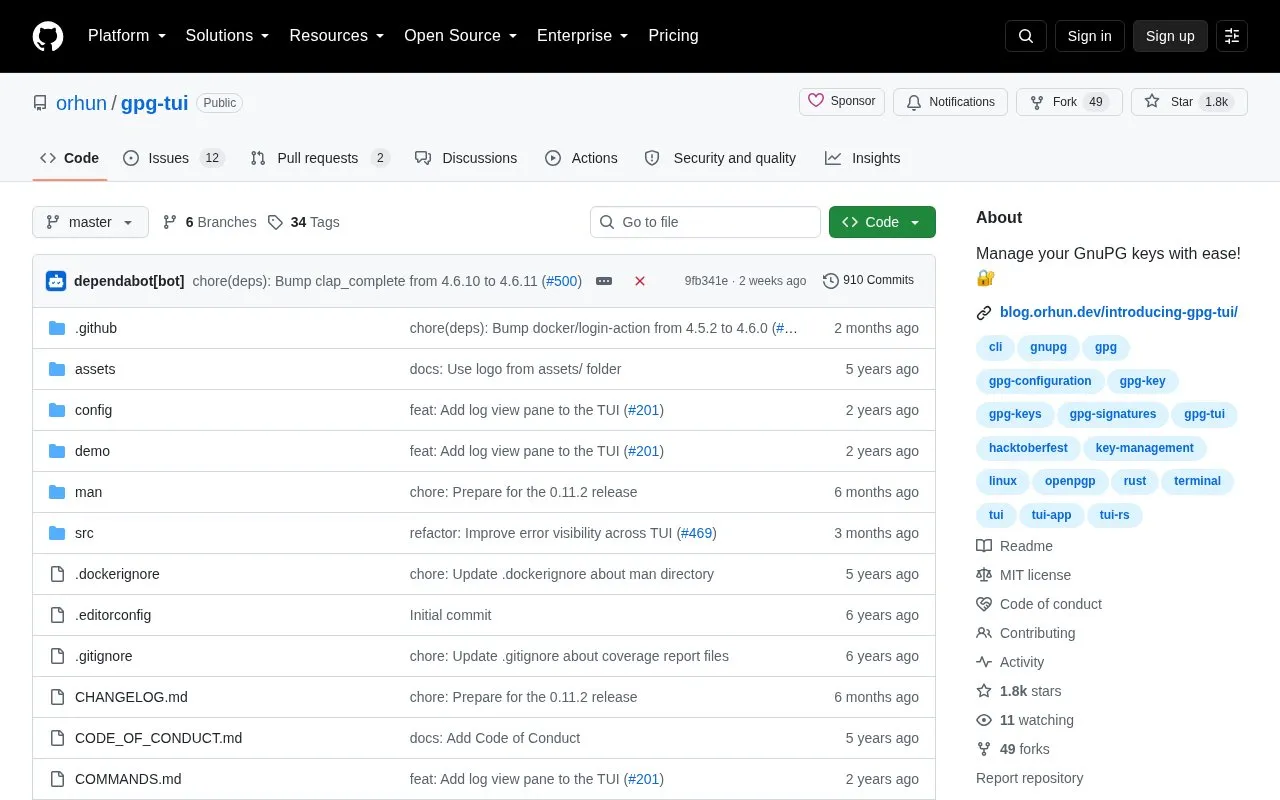 Key Manager homepage screenshot