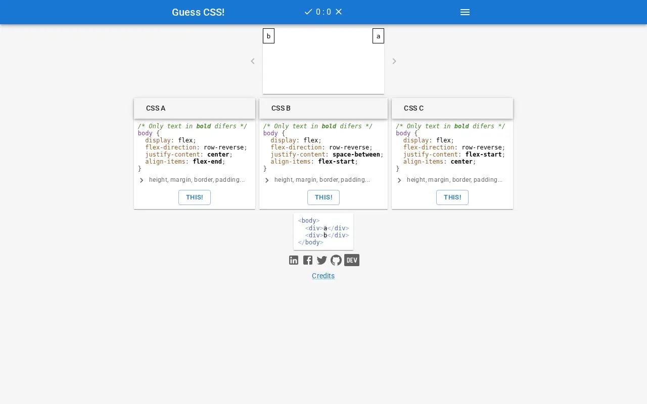 Guess CSS homepage screenshot