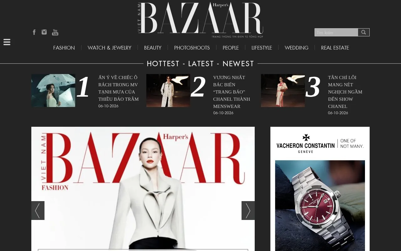 Harper's Bazaar homepage screenshot