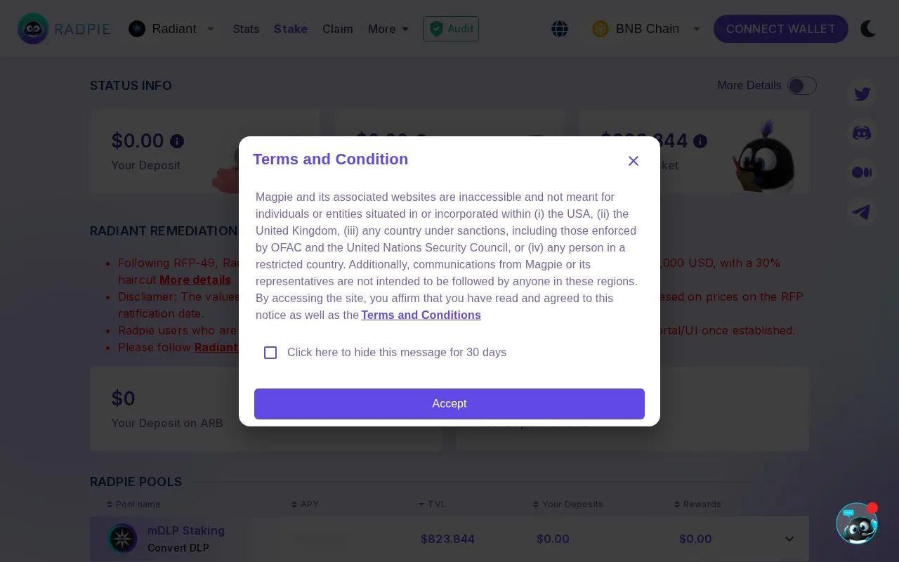 Radpie homepage screenshot