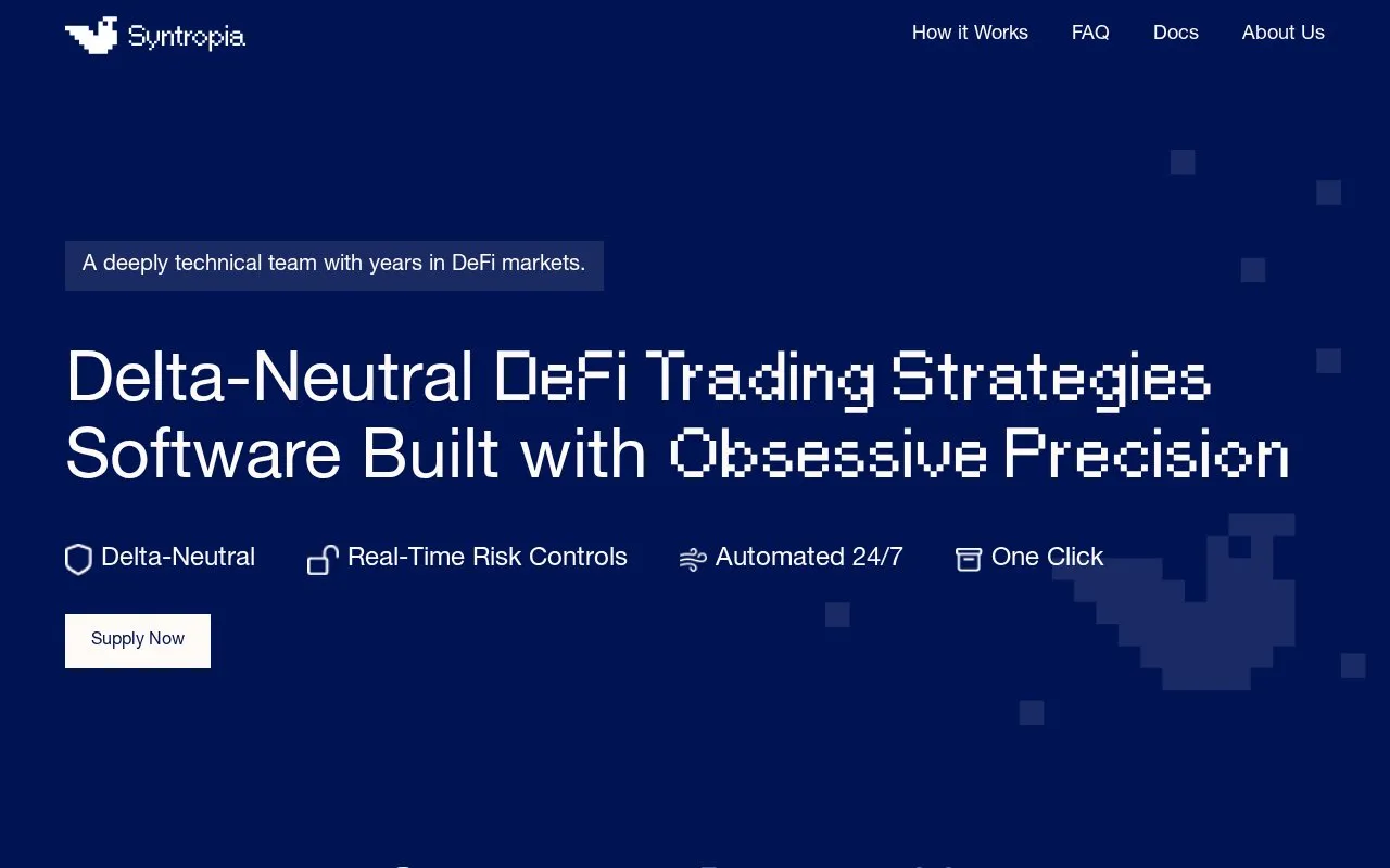 Syntropia homepage screenshot