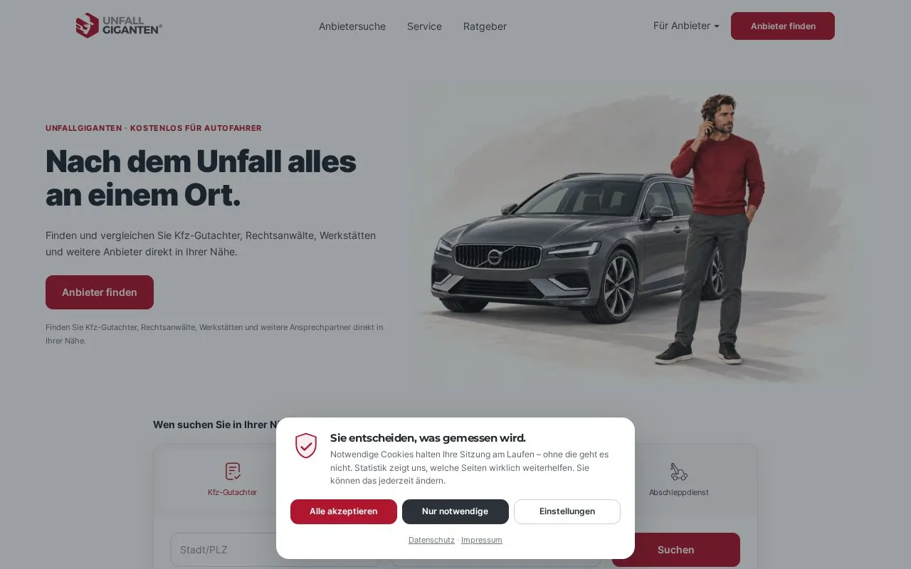 Unfallgiganten homepage screenshot