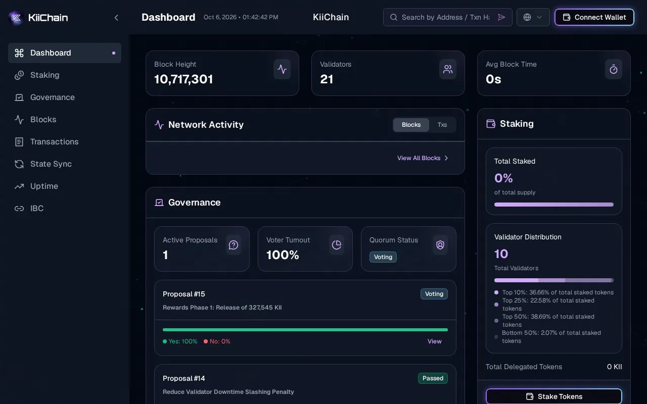 KiiChain — KiiExplorer homepage screenshot