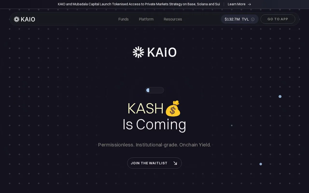 KAIO homepage screenshot