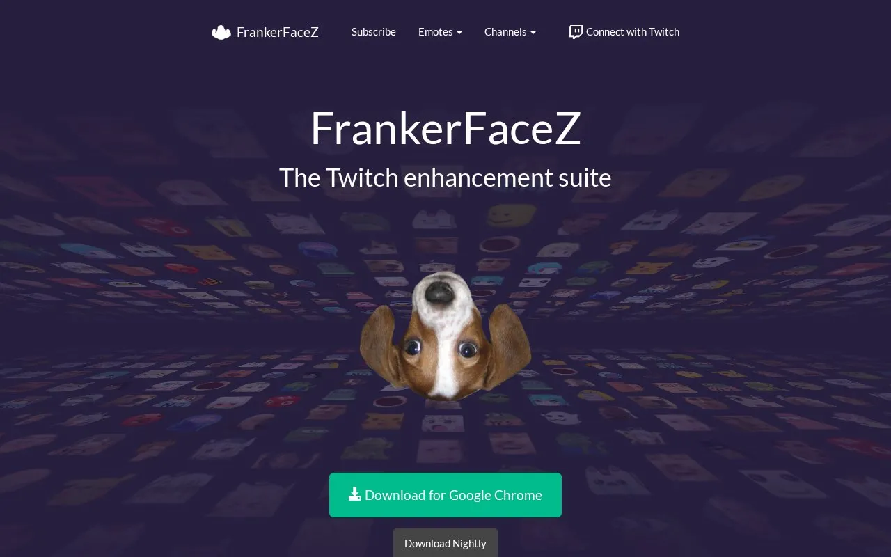 FrankerFacez homepage screenshot