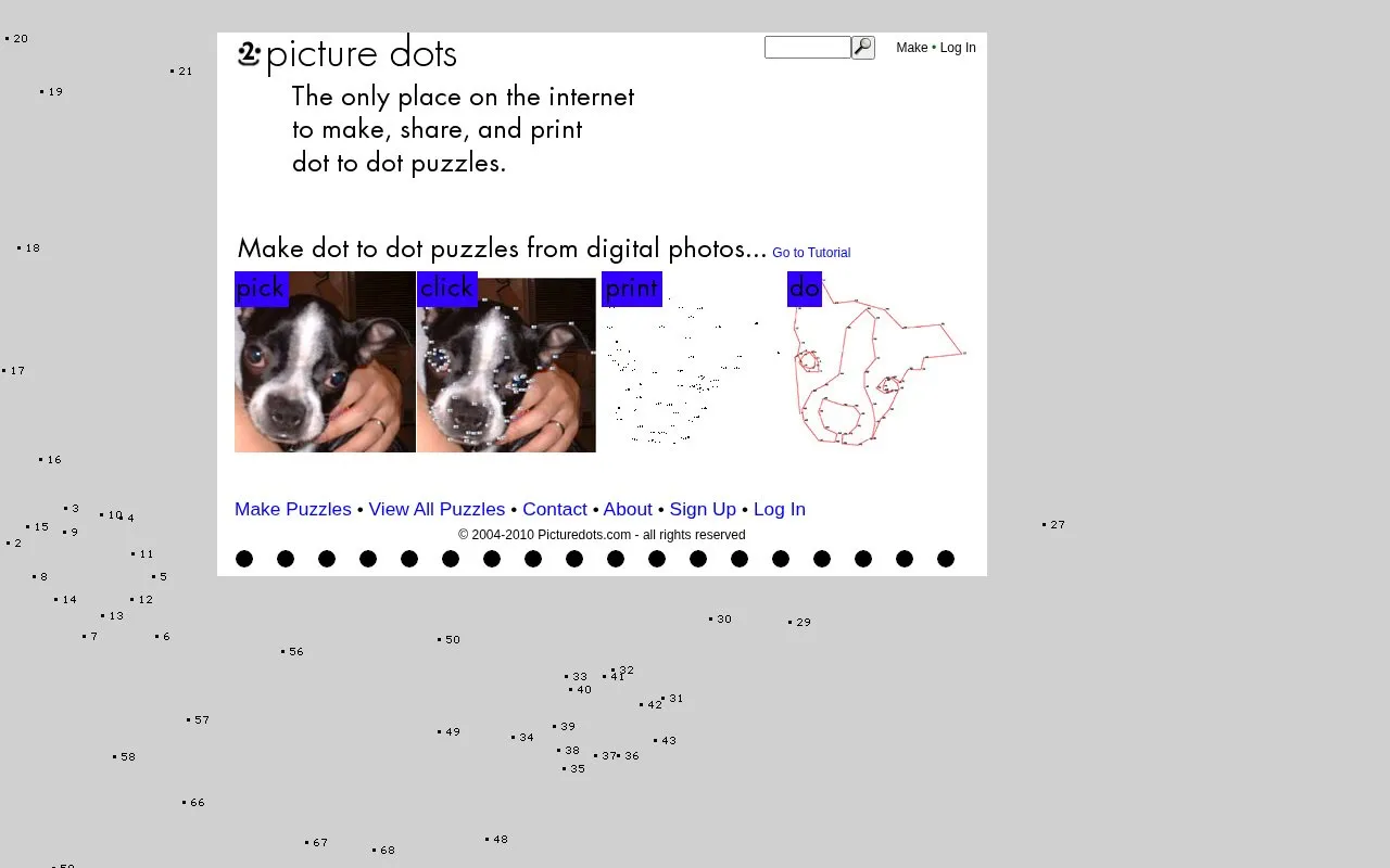 picture dots homepage screenshot
