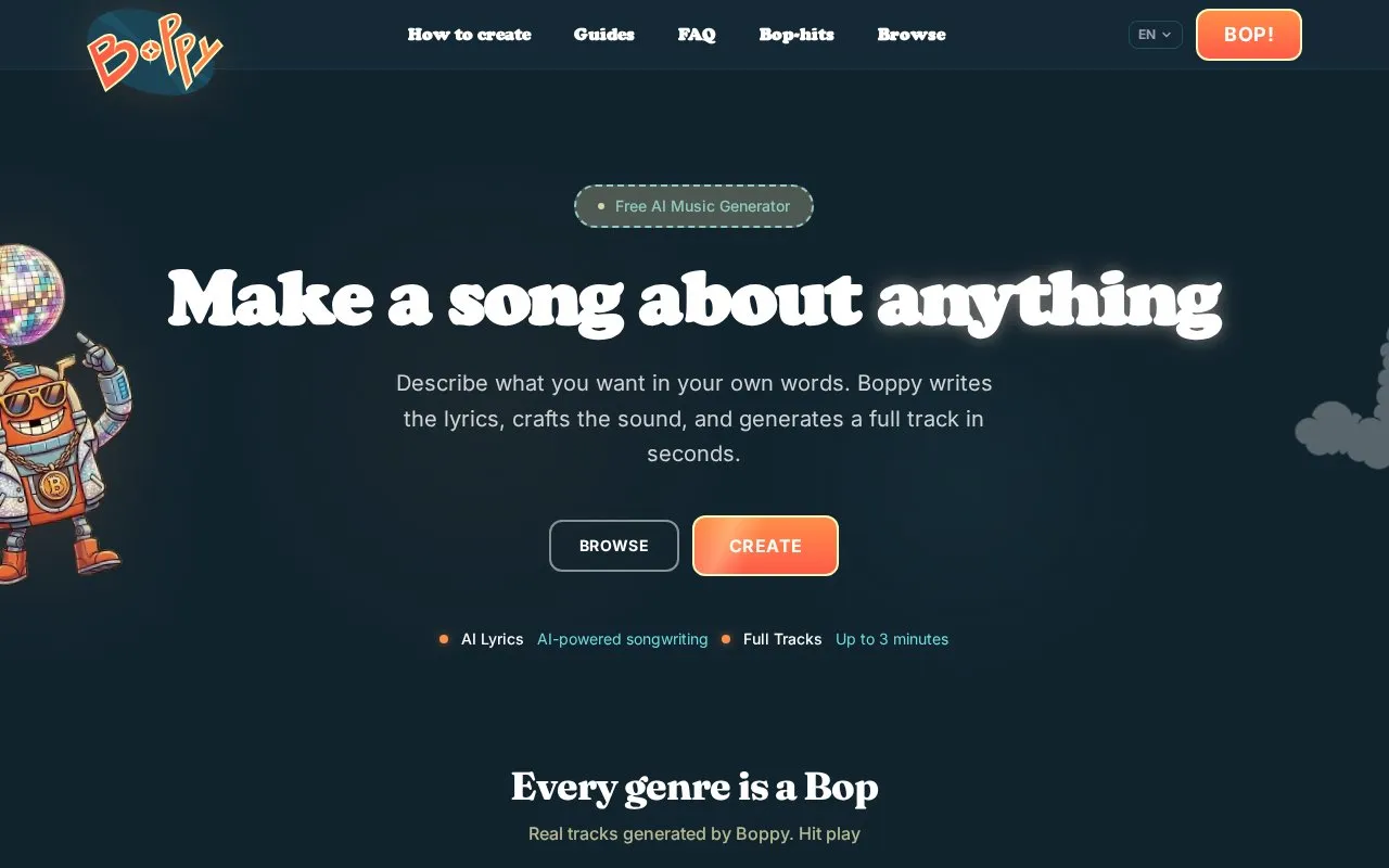 Boppy homepage screenshot