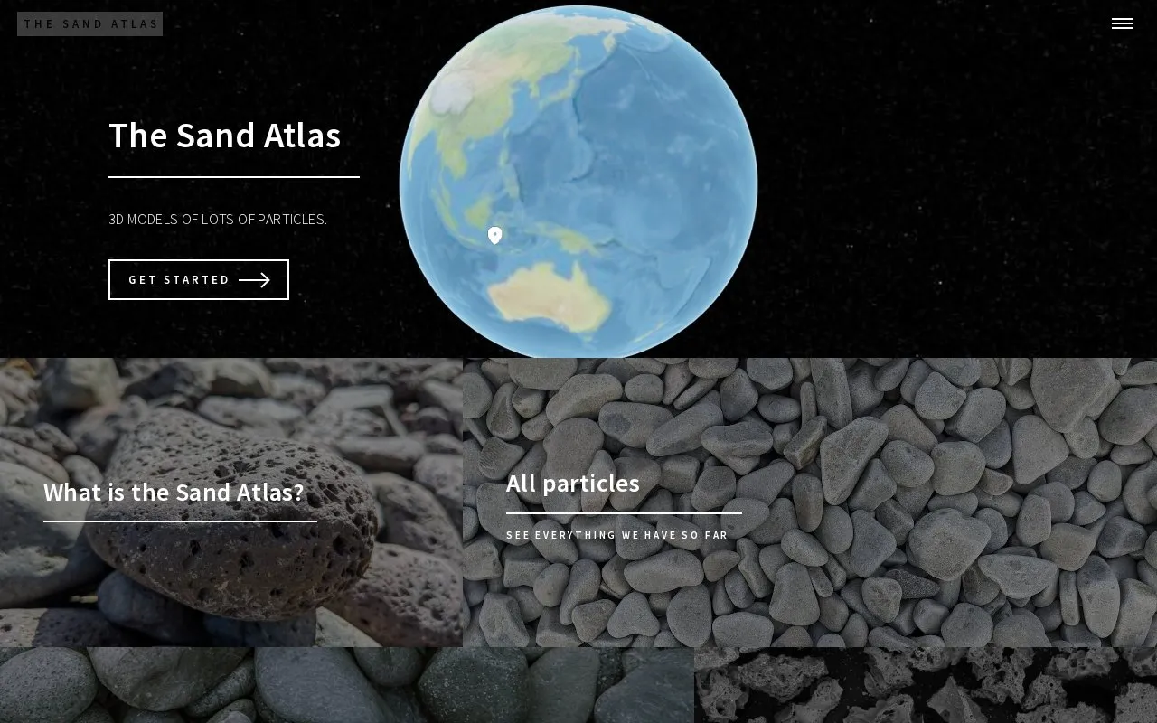 The Sand Atlas homepage screenshot