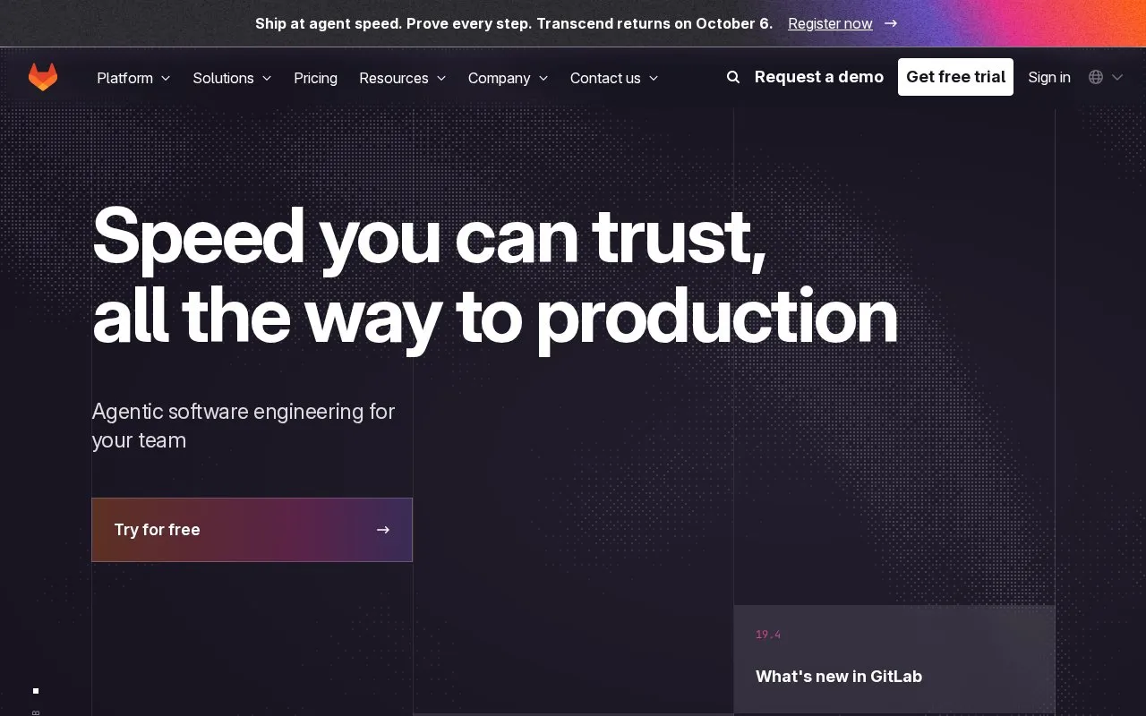 GitLab homepage screenshot