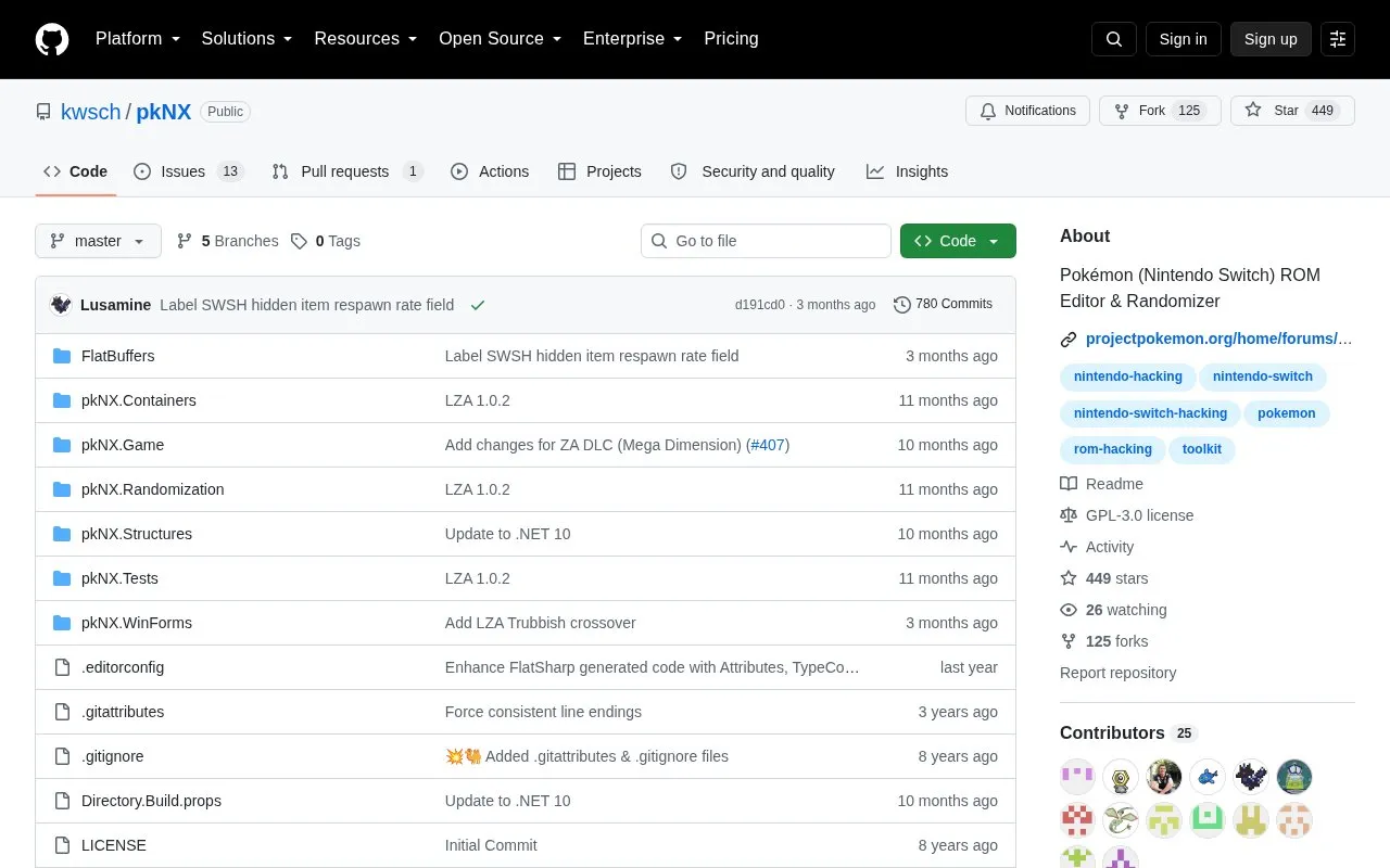 pkNX homepage screenshot