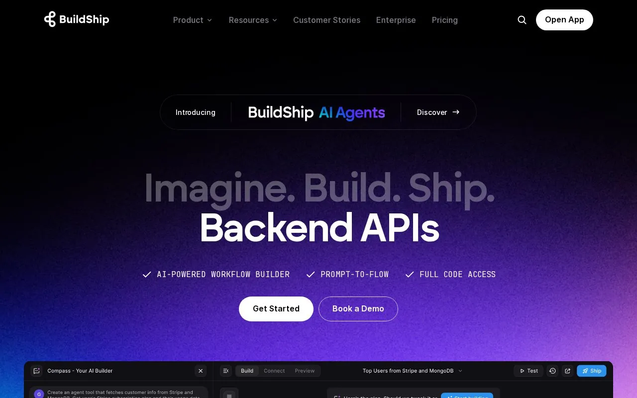 BuildShip homepage screenshot
