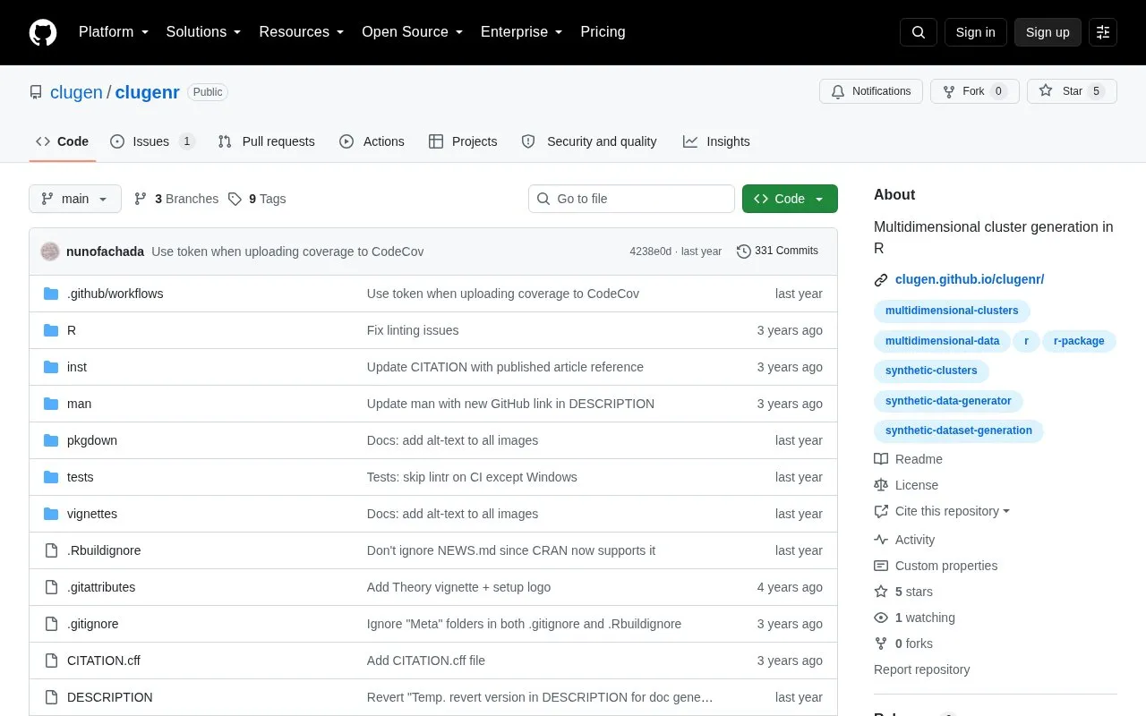 clugenr homepage screenshot