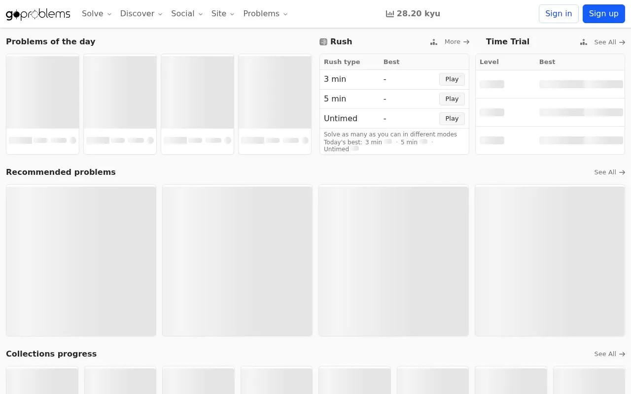 GoProblems homepage screenshot