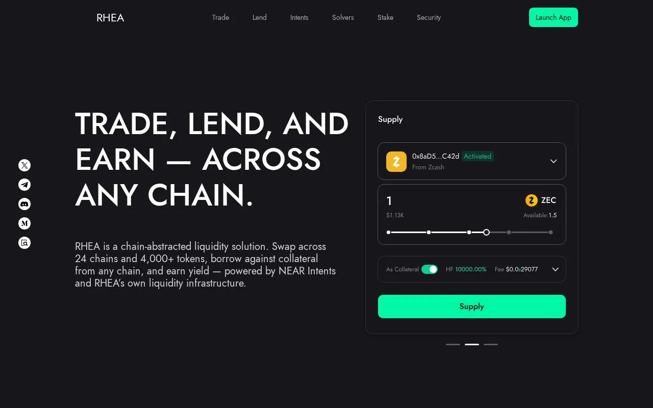 RHEA LST homepage screenshot