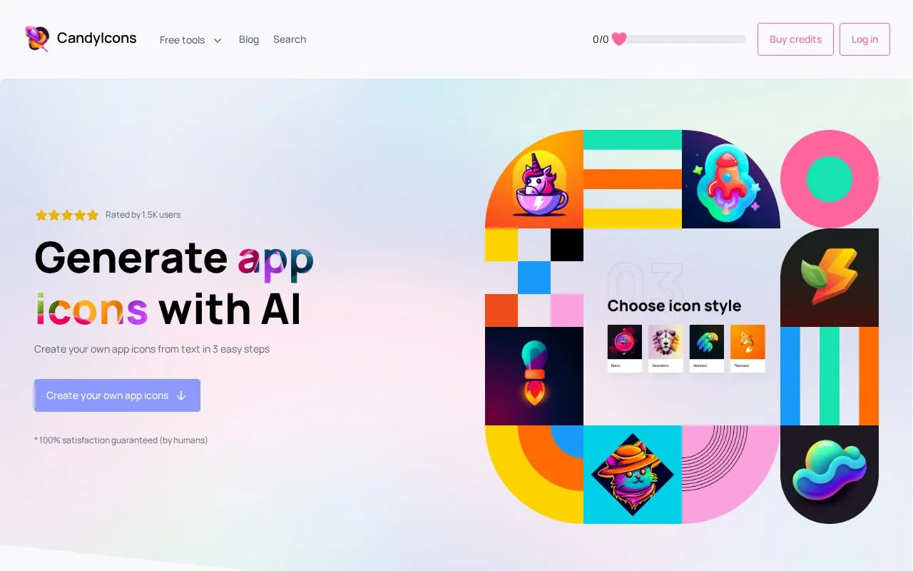 CandyIcons homepage screenshot
