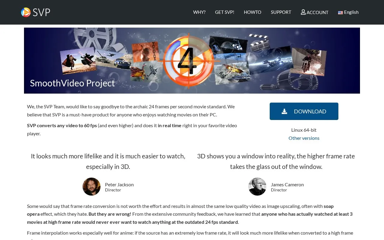 SVP homepage screenshot