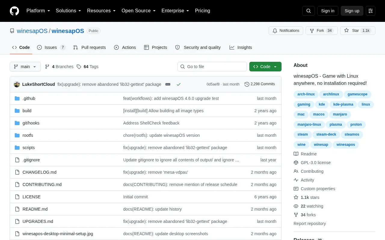 winesapOS homepage screenshot