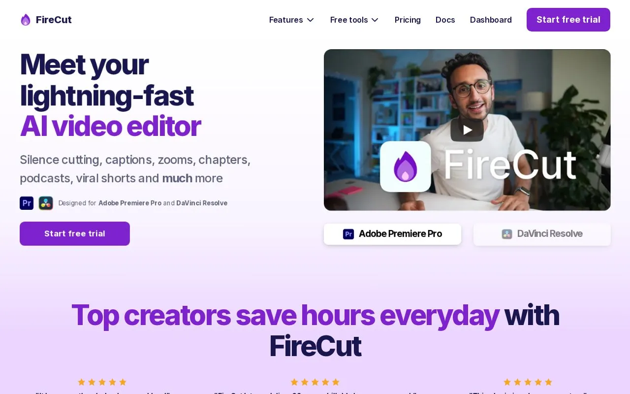 FireCut homepage screenshot