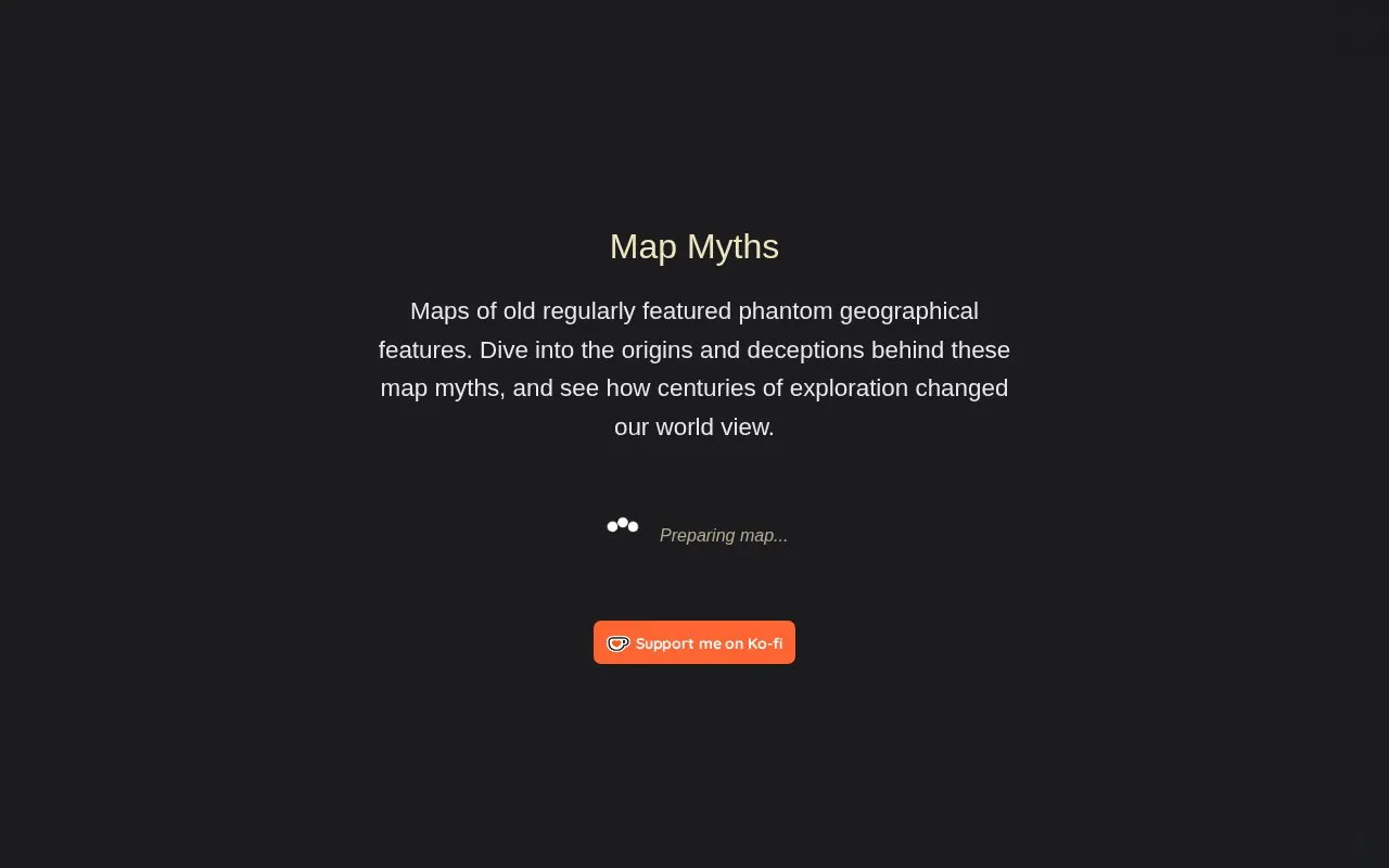 Map Myths homepage screenshot