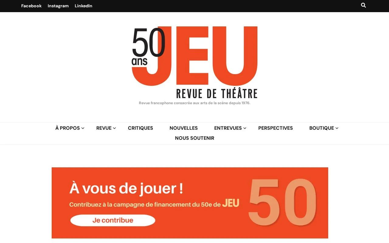 Jeu homepage screenshot