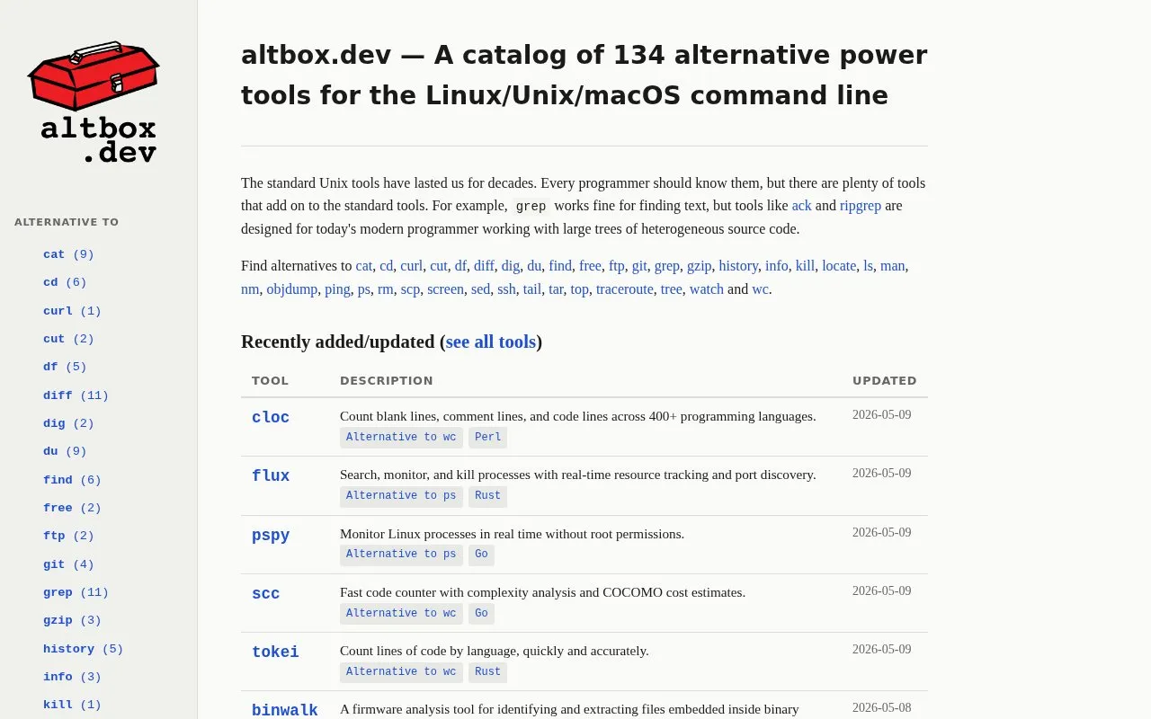 AltBox homepage screenshot