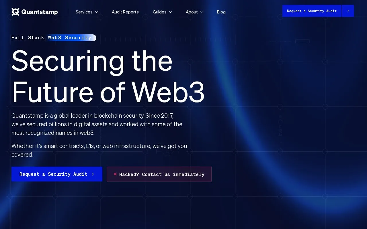 Quantstamp homepage screenshot