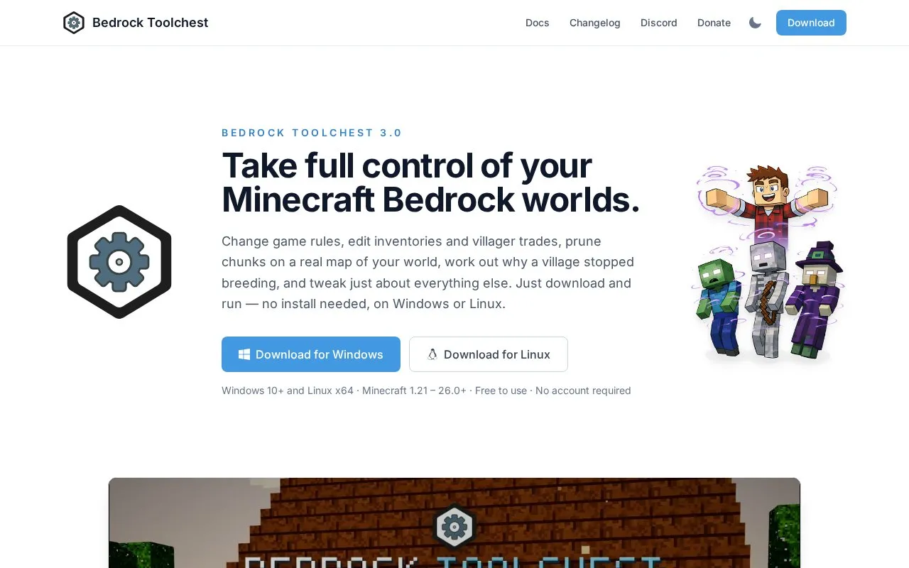 Toolchest homepage screenshot