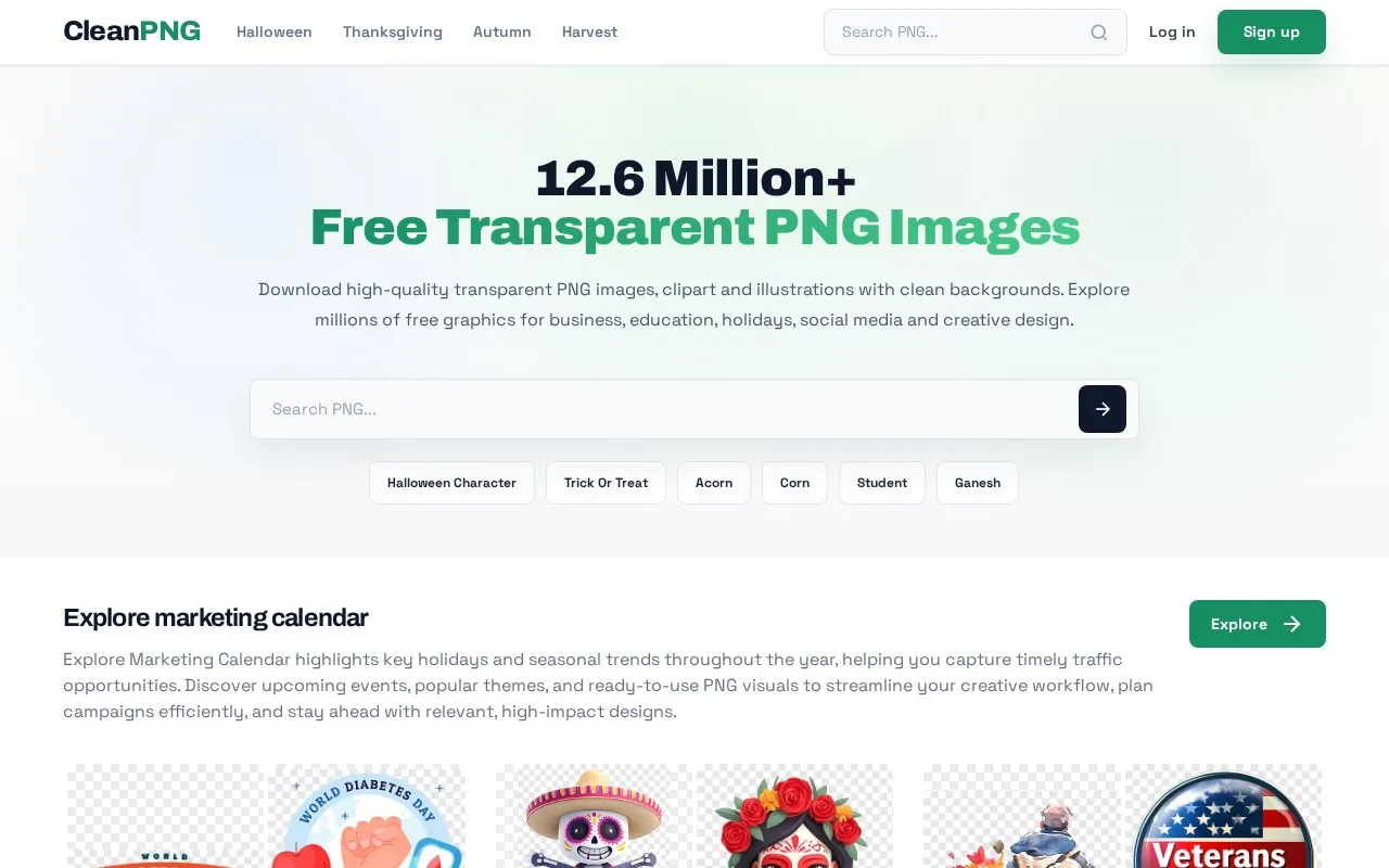 CleanPNG homepage screenshot